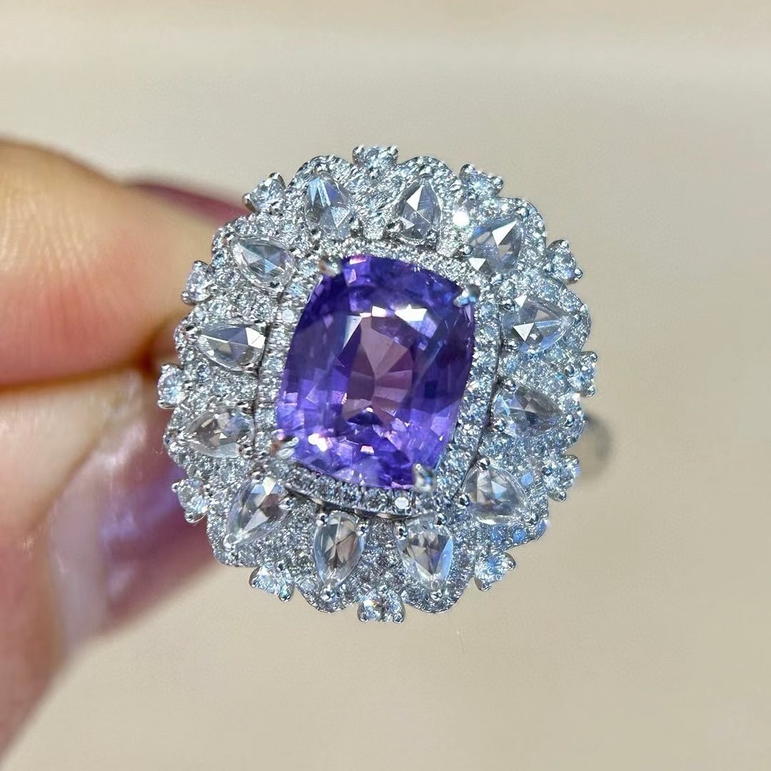 14k Gold 3.39 Ctw Natural Sapphire & Diamond Ring - 3
