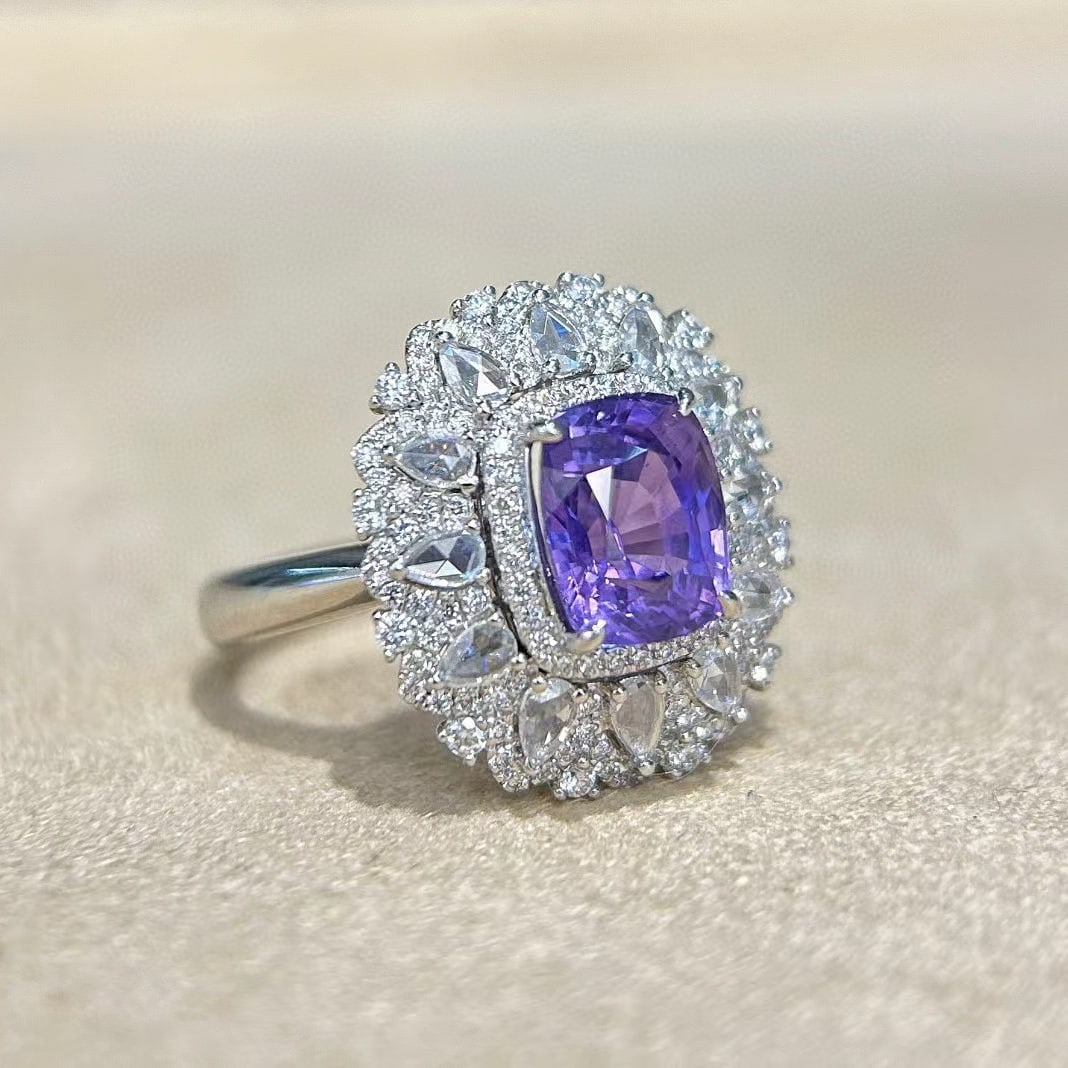 14k Gold 3.39 Ctw Natural Sapphire & Diamond Ring - 6