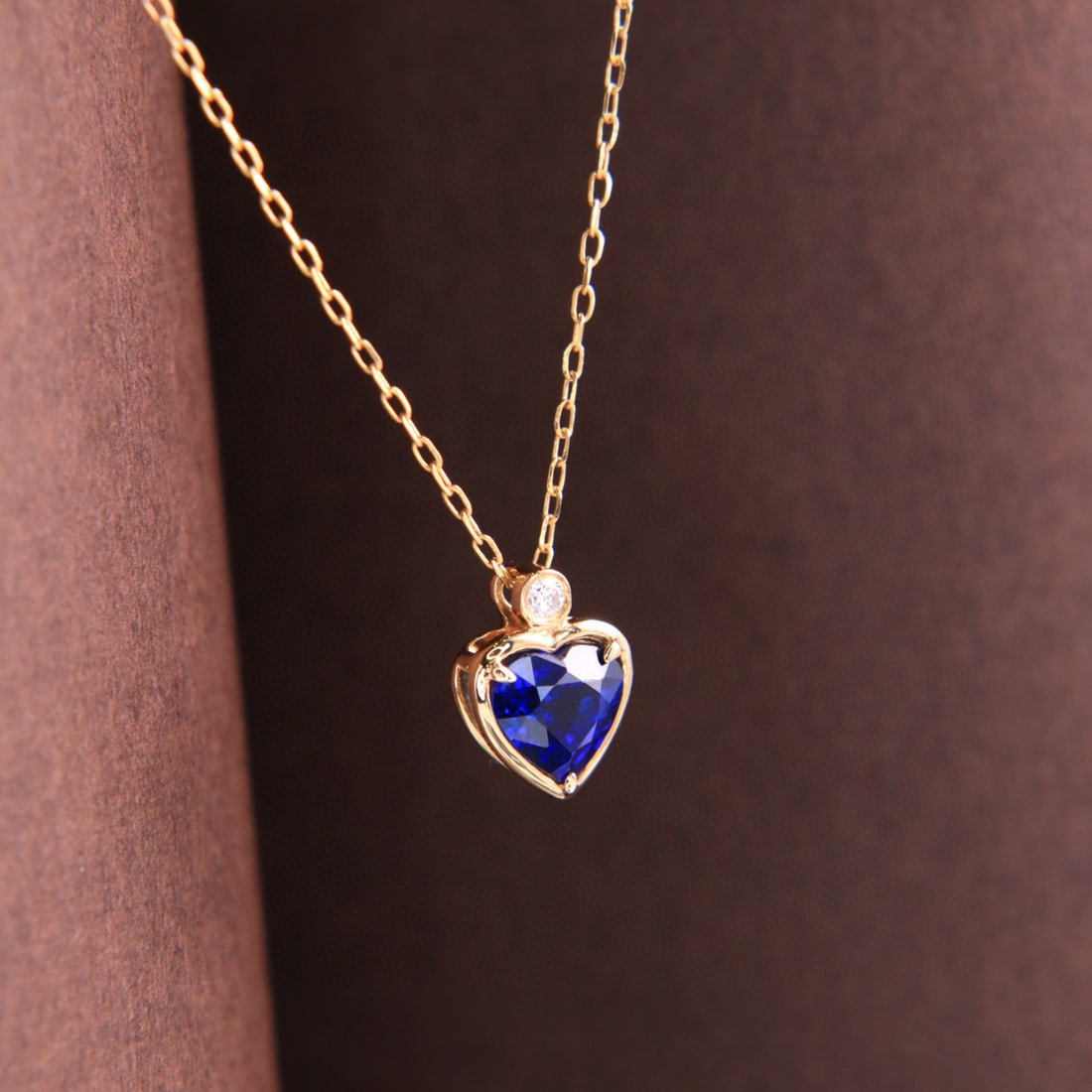 14k Gold 0.55 Ct Natural Sapphire & Diamond Necklace - 5