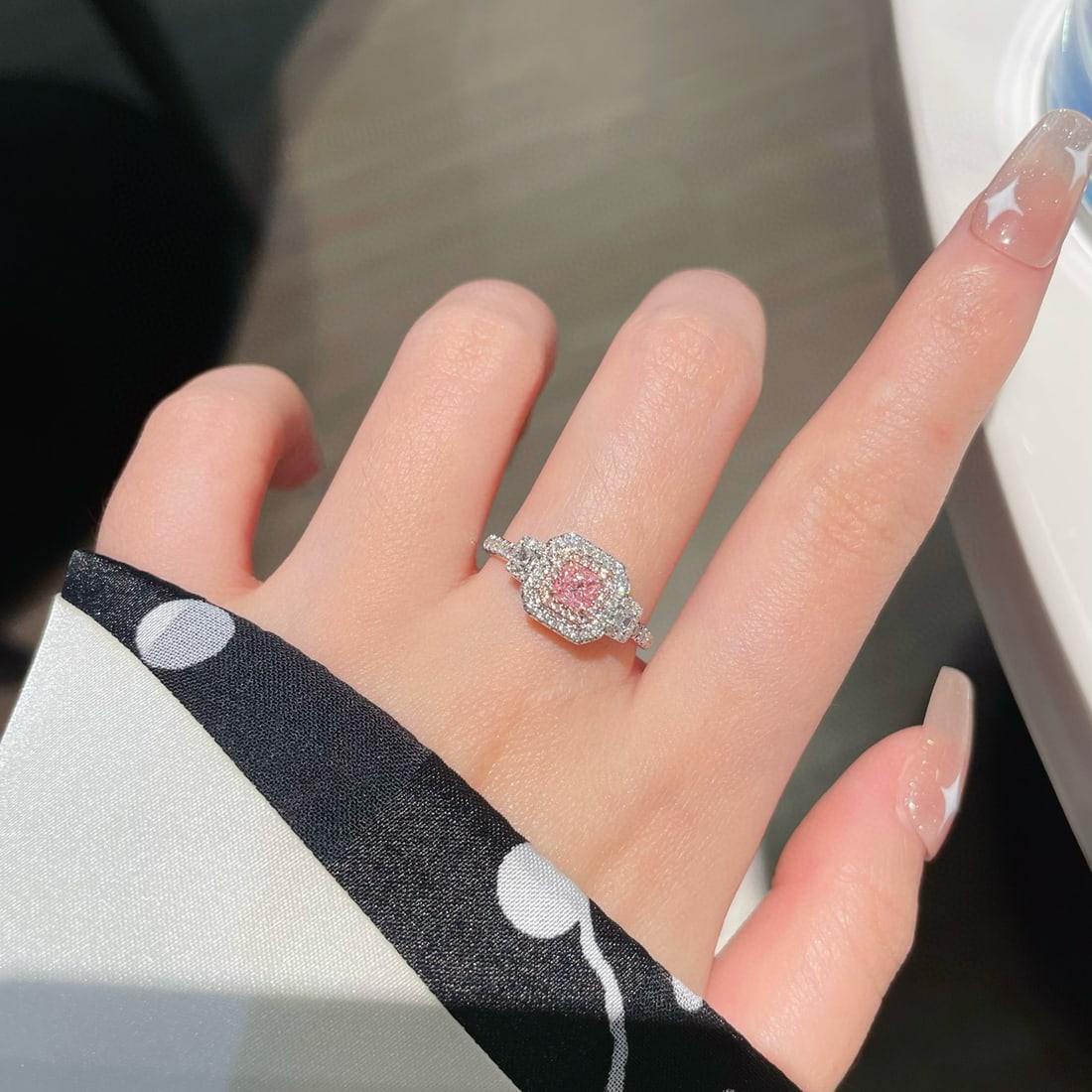 Gia Certified 14k Gold 0.63 Ctw Natural Pink Diamond & Diamond Ring - 5