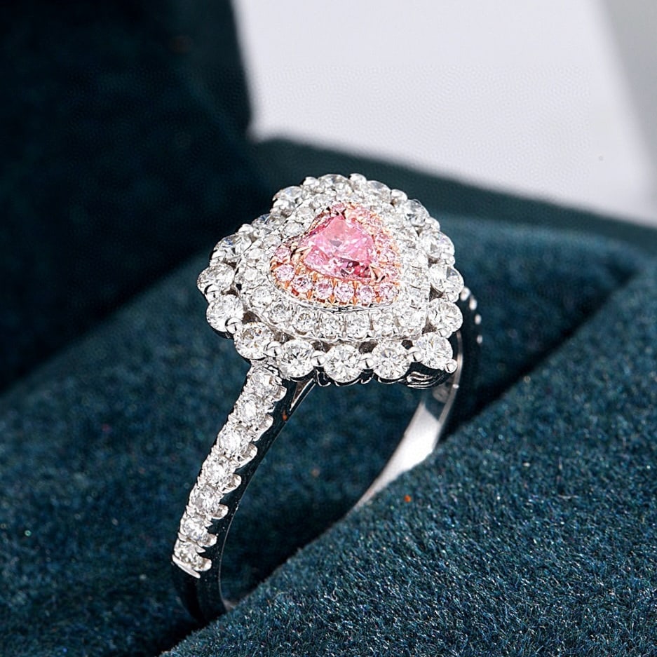 14k Gold 0.81 Ctw Natural Pink Diamond & Diamond Ring - 2