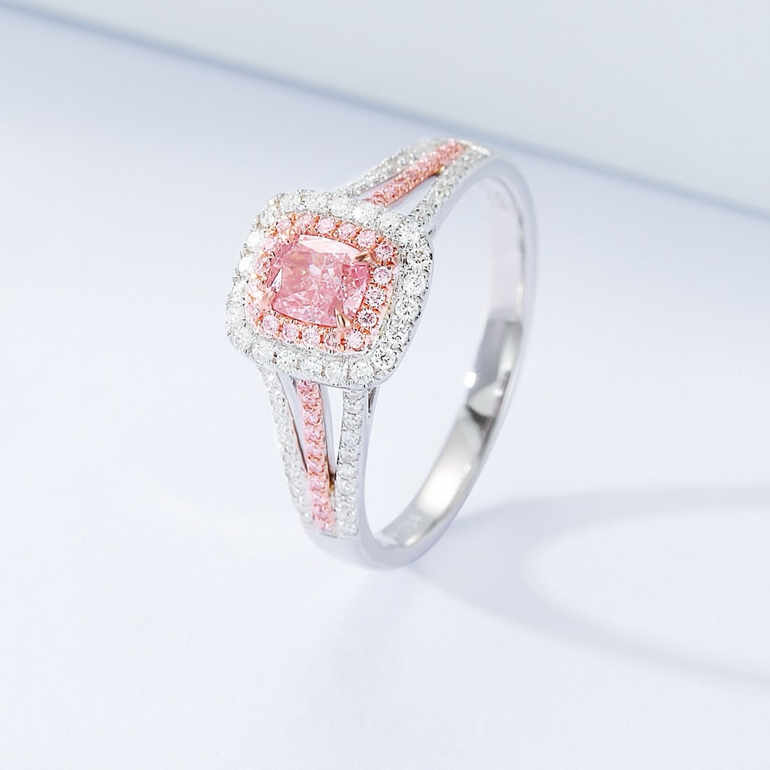 14k Gold 0.67 Ctw Natural Pink Diamond & Diamond Ring - 3