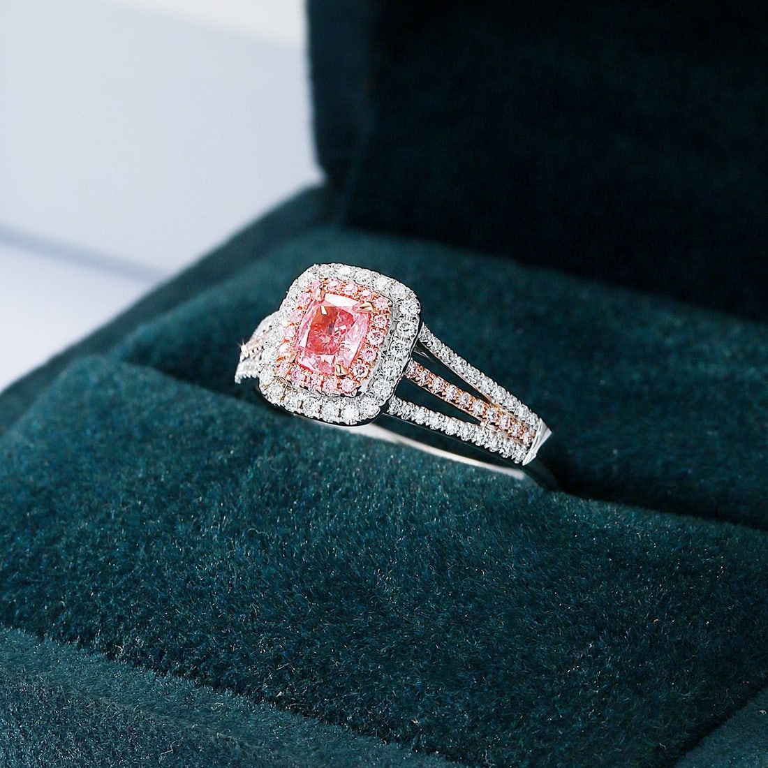 14k Gold 0.67 Ctw Natural Pink Diamond & Diamond Ring - 5