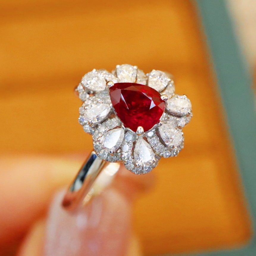 14k Gold 1.13 Ctw Natural Ruby & Diamond Ring/pendant( Without Chain ) - 3