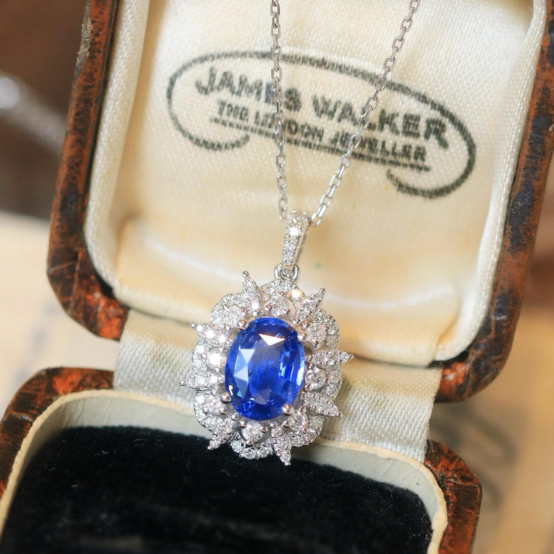 14k Gold 1.98 Ctw Natural Sapphire & Diamond Pendant( Without Chain ): Ref:230988210 // gold content:14k gold // main gemstone:sapphire // shape:oval // carat weight:1. 58ct // color:blue // treatment:natural // // adjacent gemstone 2 : diamond // shape:round // carat