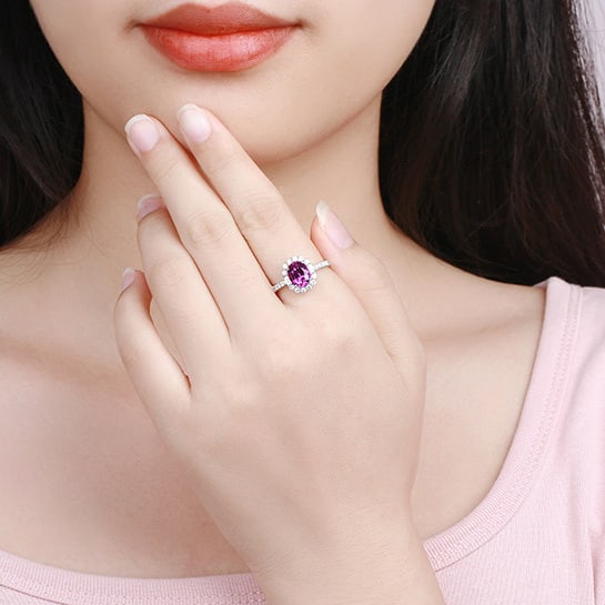 14k Gold 2.28 Ctw Natural Padparadscha Sapphire & Diamond Ring - 4