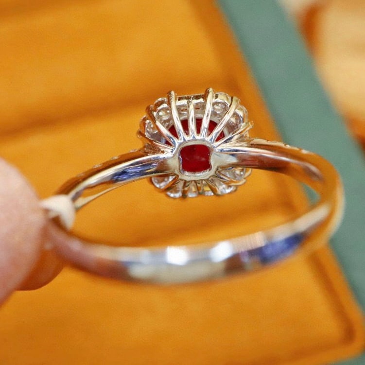 14k Gold 1.47 Ctw Natural Ruby & Diamond Ring - 4