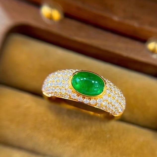 14k Gold 1.79 Ctw Vivid Green Natural Emerald & Diamond Ring - 4