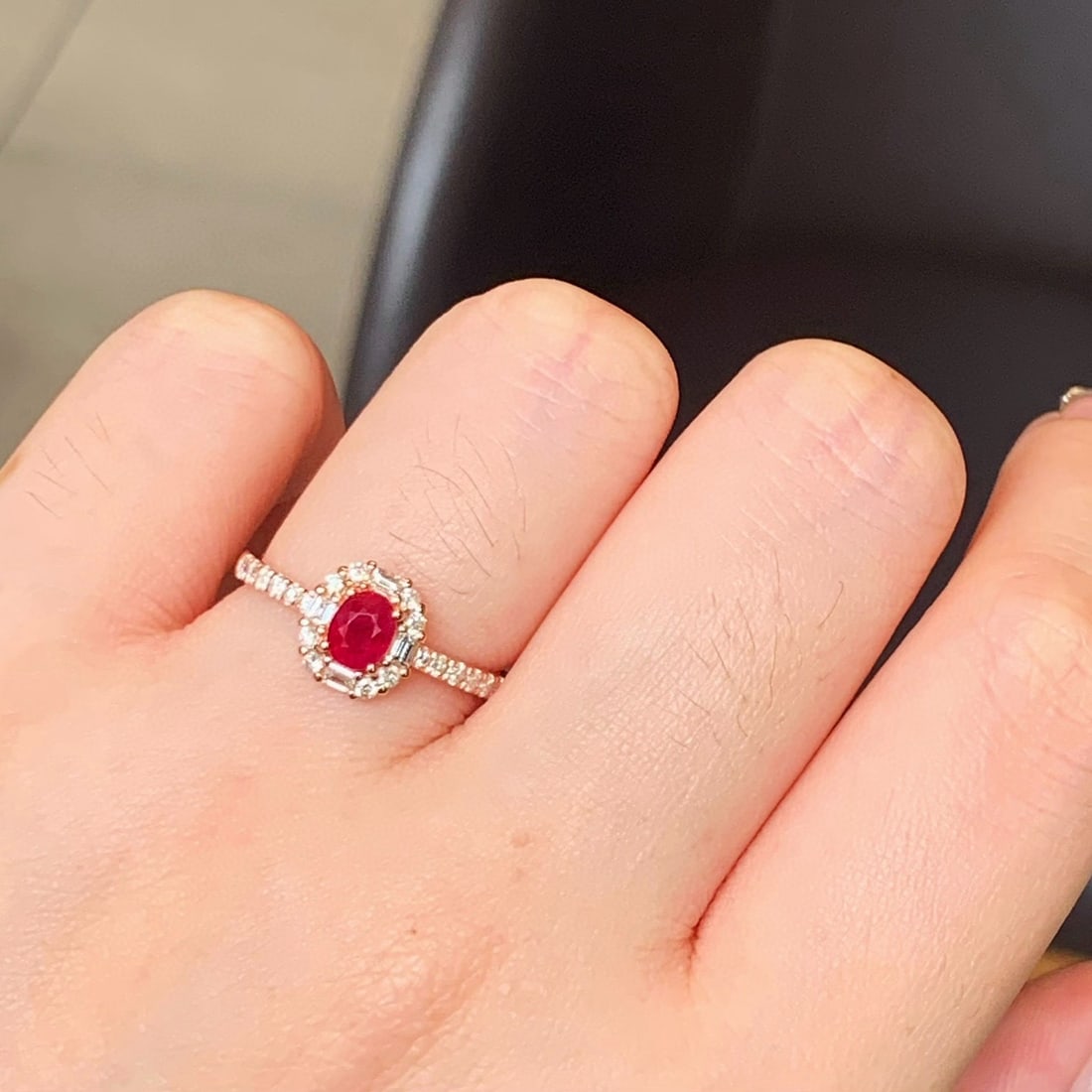 14k Gold 0.95 Ctw Natural Ruby & Diamond Ring - 6
