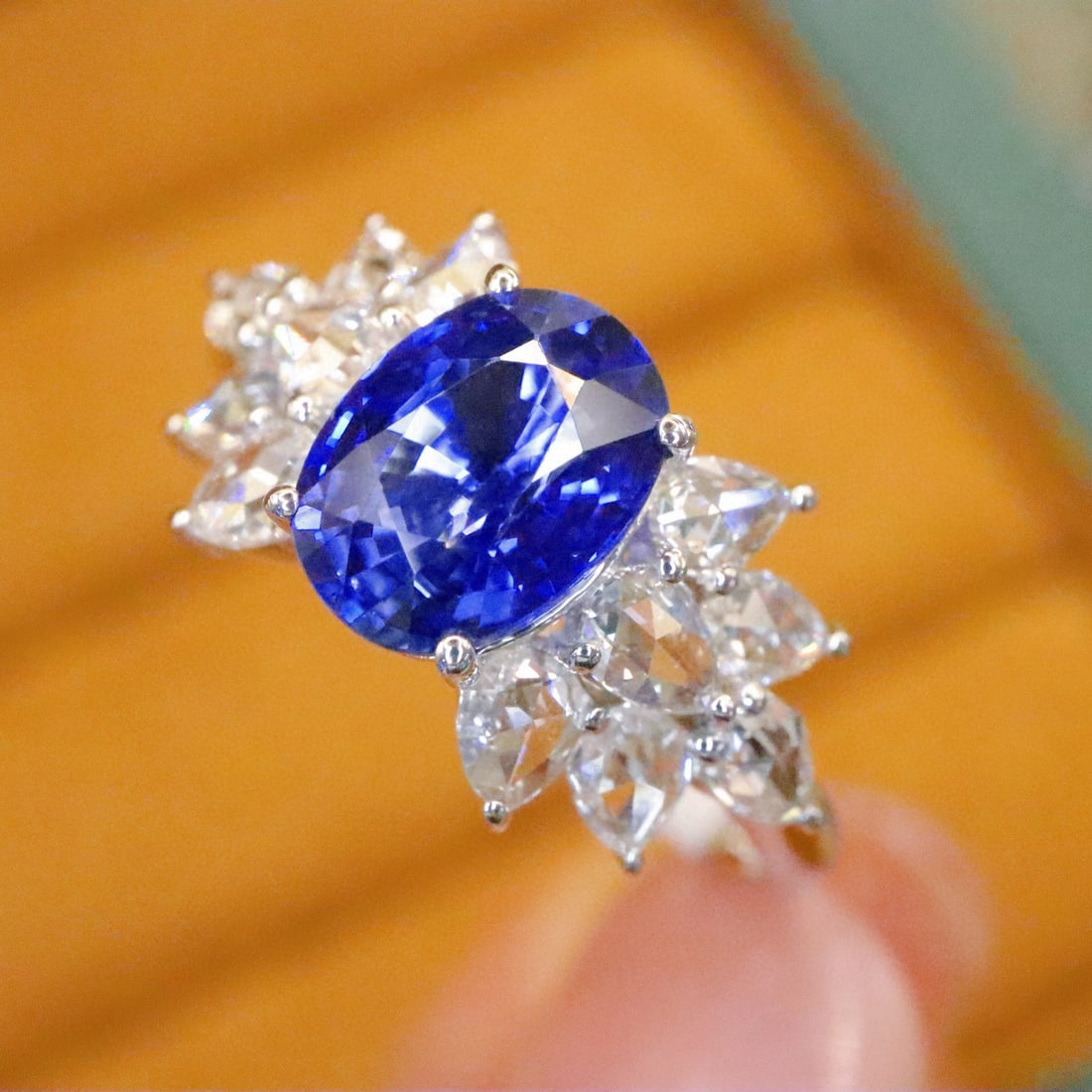 14k Gold 2.24 Ctw Natural Sapphire & Diamond Ring - 2