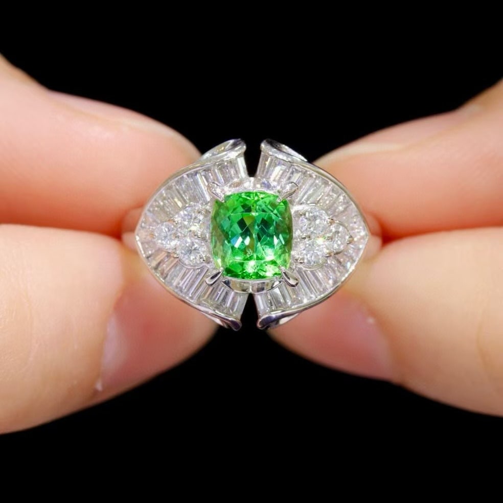 14k Gold 1.74 Ctw Natural Tourmaline & Diamond Ring - 3