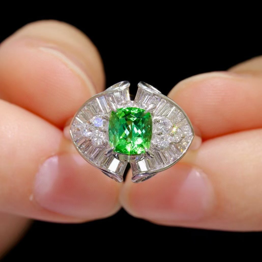 14k Gold 1.74 Ctw Natural Tourmaline & Diamond Ring - 5