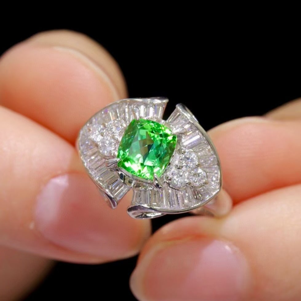 14k Gold 1.74 Ctw Natural Tourmaline & Diamond Ring - 6