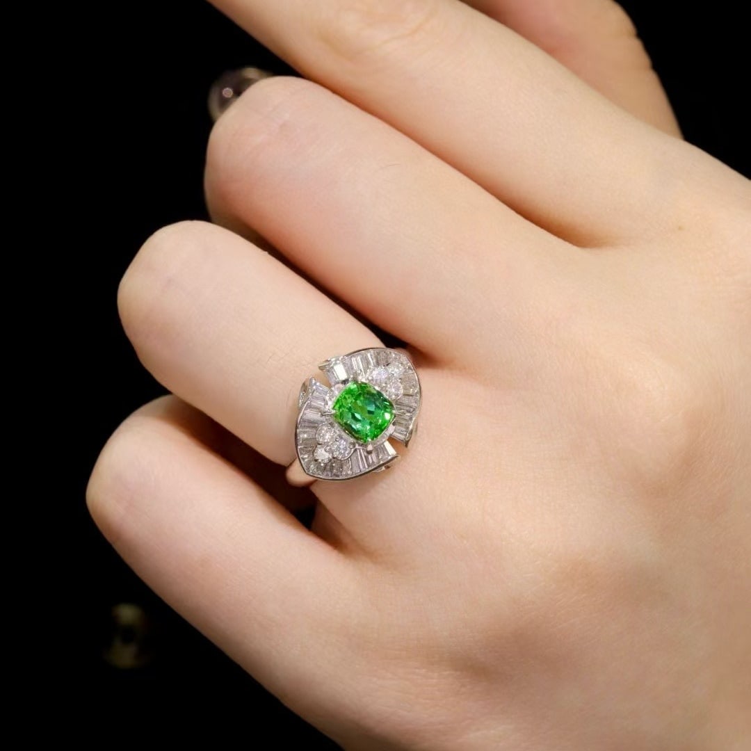 14k Gold 1.74 Ctw Natural Tourmaline & Diamond Ring - 7