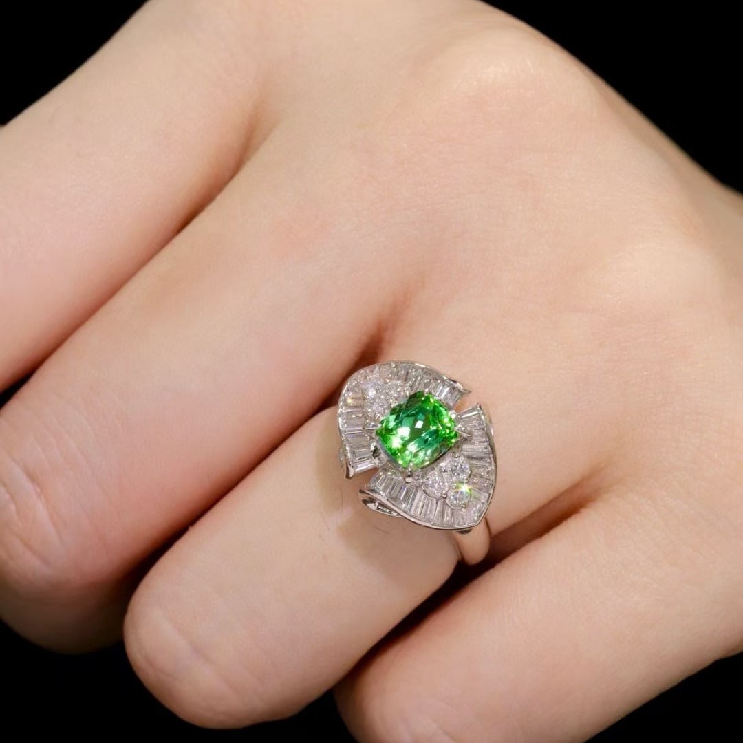 14k Gold 1.74 Ctw Natural Tourmaline & Diamond Ring - 8
