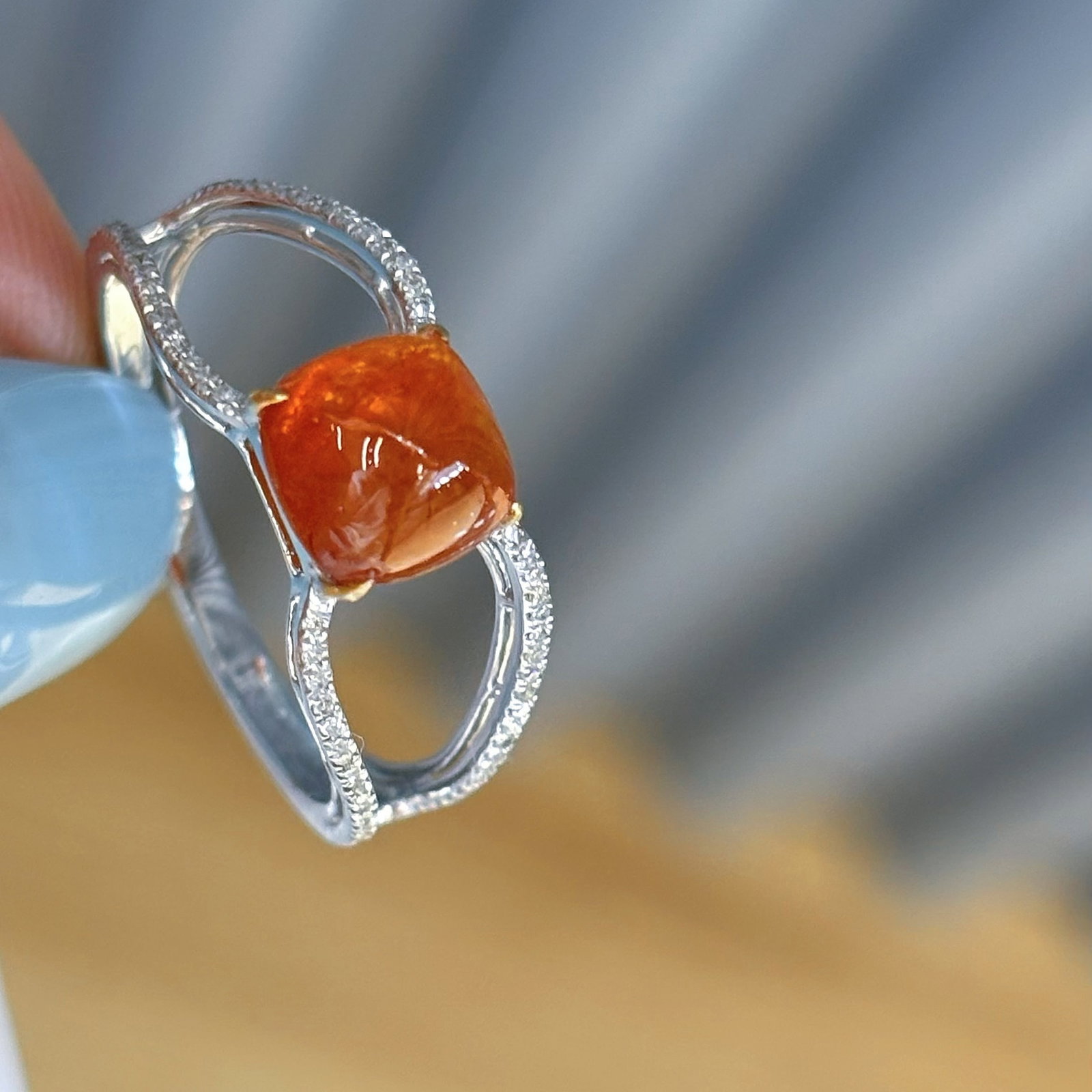 14k Gold 2.42 Ct Natural Spessartine & Diamond Ring - 3