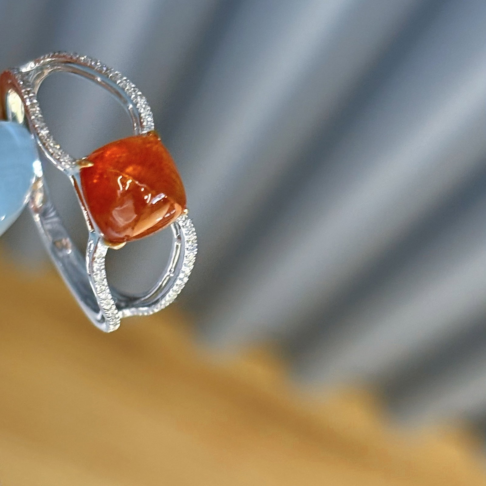 14k Gold 2.42 Ct Natural Spessartine & Diamond Ring - 4