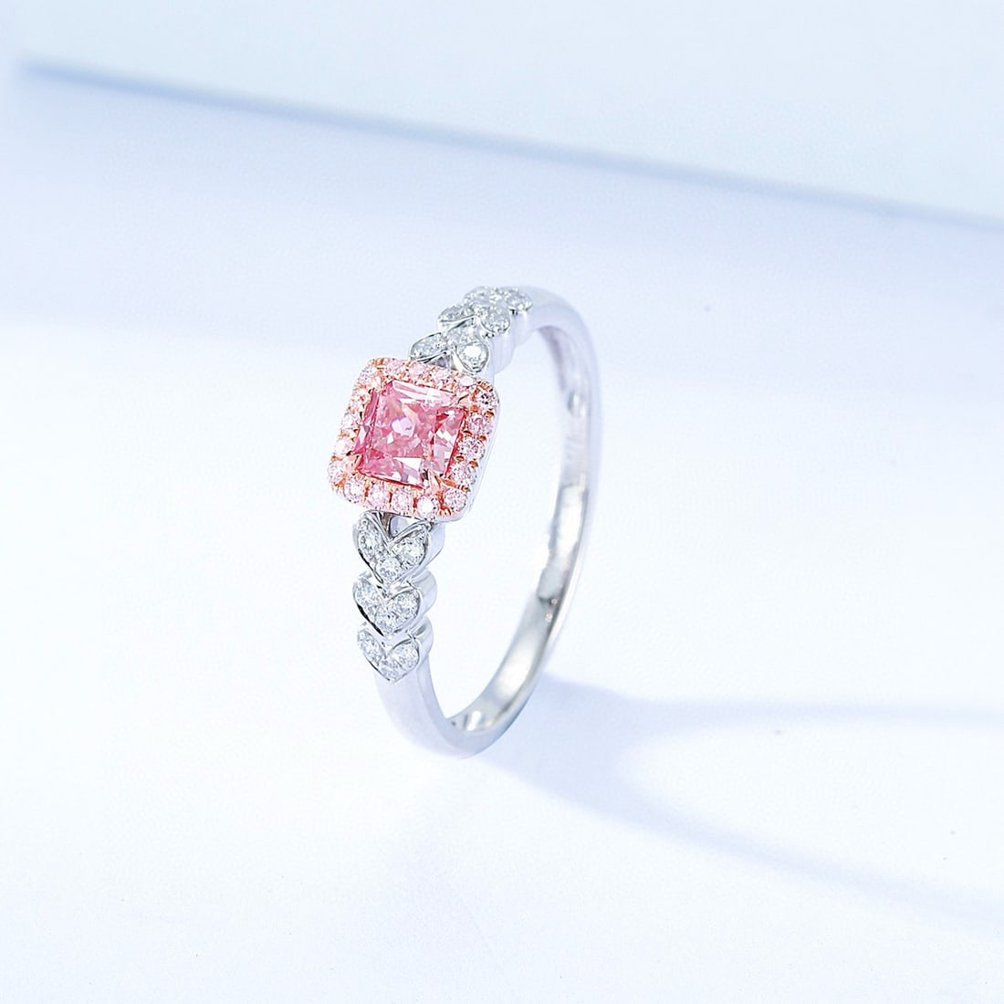 14k Gold 0.61 Ctw Natural Pink Diamond & Diamond Ring - 2