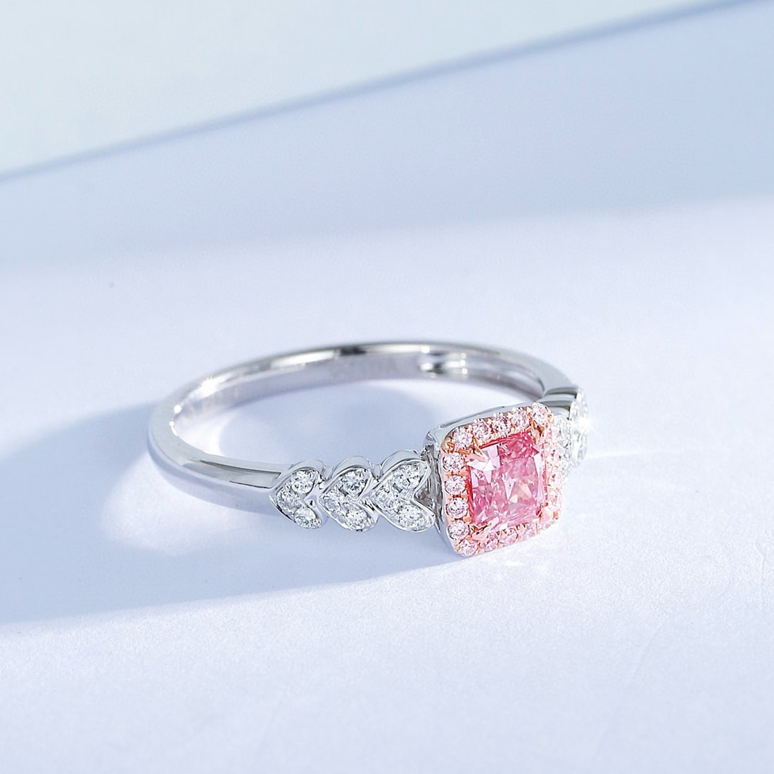 14k Gold 0.61 Ctw Natural Pink Diamond & Diamond Ring - 3
