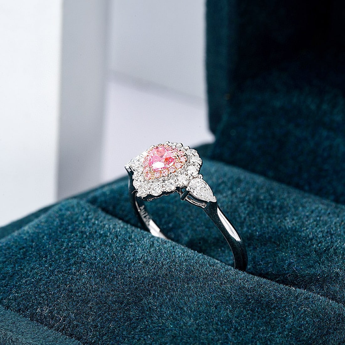 Gia Certified 14k Gold 0.83 Ctw Natural Pink Diamond & Diamond Ring - 3