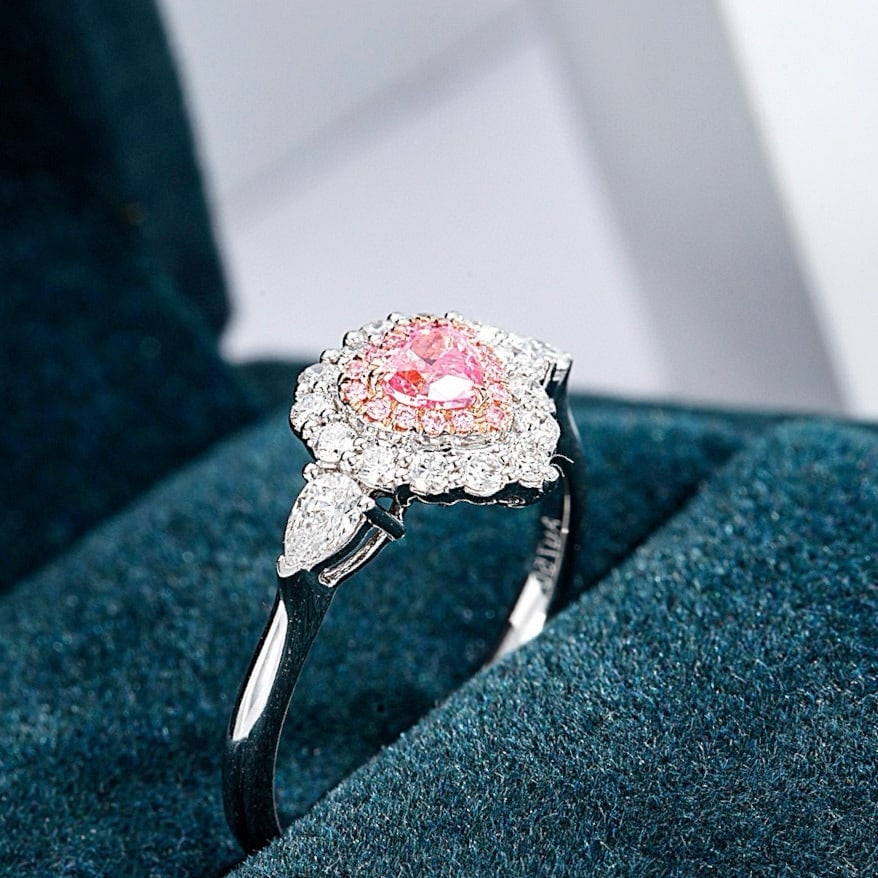 Gia Certified 14k Gold 0.83 Ctw Natural Pink Diamond & Diamond Ring - 6