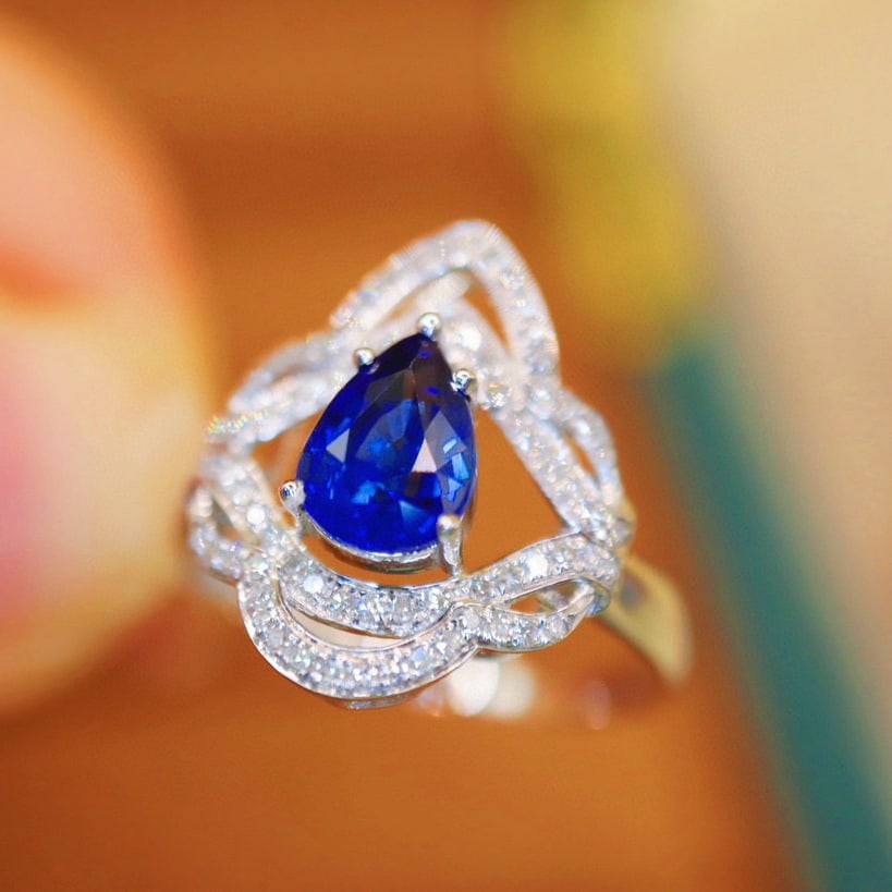 14k Gold 1.56 Ctw Natural Sapphire & Diamond Ring - 2
