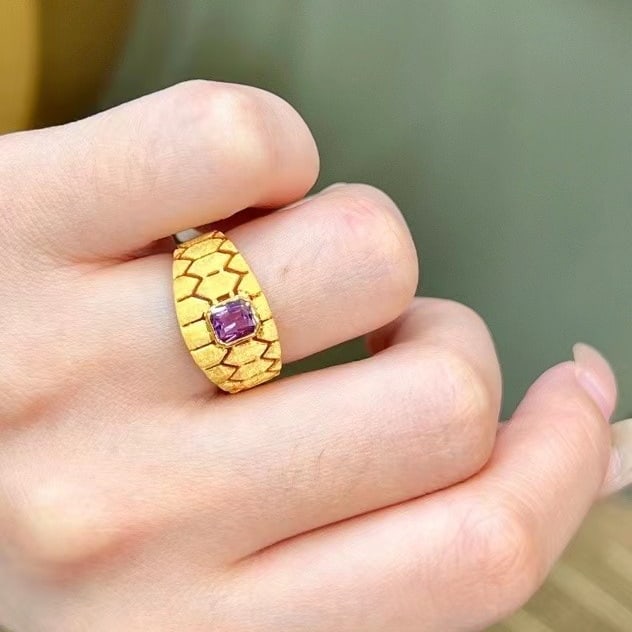14k Gold 0.60 Ct Natural Sapphire Ring - 3