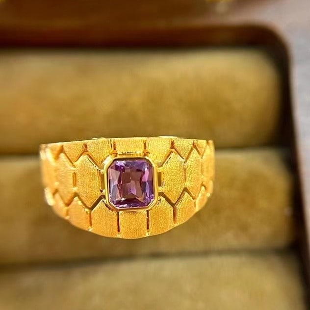 14k Gold 0.60 Ct Natural Sapphire Ring - 4
