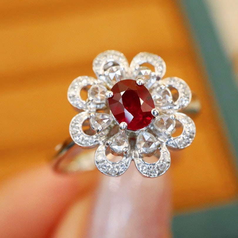 14k Gold 0.87 Ctw Natural Ruby & Diamond Ring/pendant( Without Chain ) - 3