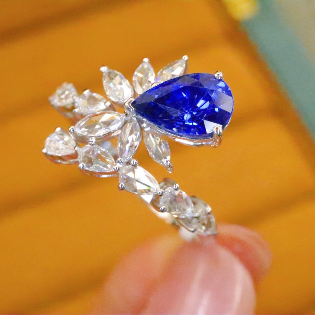 14k Gold 1.74 Ctw Natural Sapphire & Diamond Ring - 3