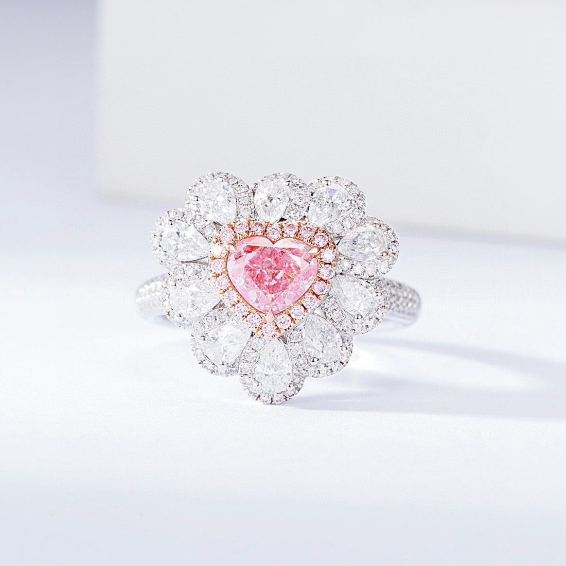 Gia Certified 14k Gold 2.19 Ctw Natural Pink Diamond & Diamond Ring - 3