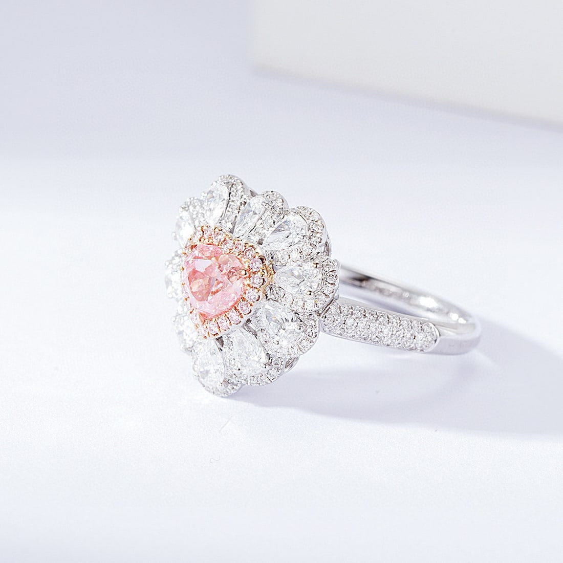 Gia Certified 14k Gold 2.19 Ctw Natural Pink Diamond & Diamond Ring - 5