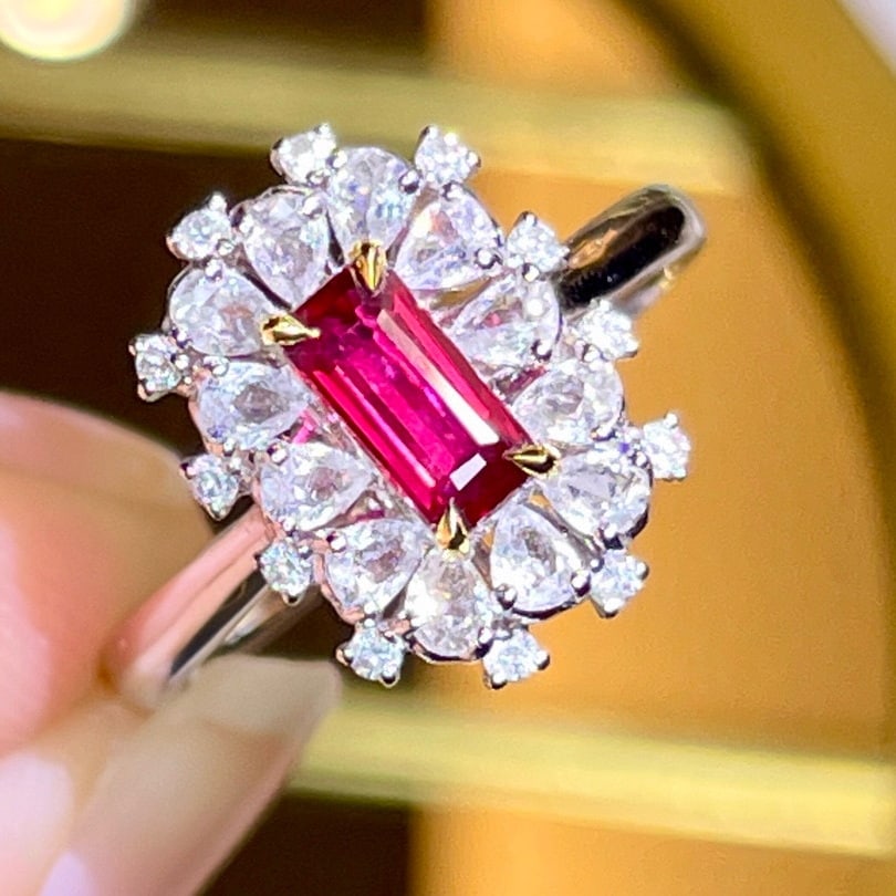 14k Gold 0.77 Ctw Natural Ruby & Diamond Ring - 5