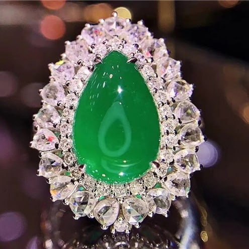 14k Gold 5.81 Ct Vivid Green Natural Emerald & Diamond Ring/pendant( Without Chain ) - 5