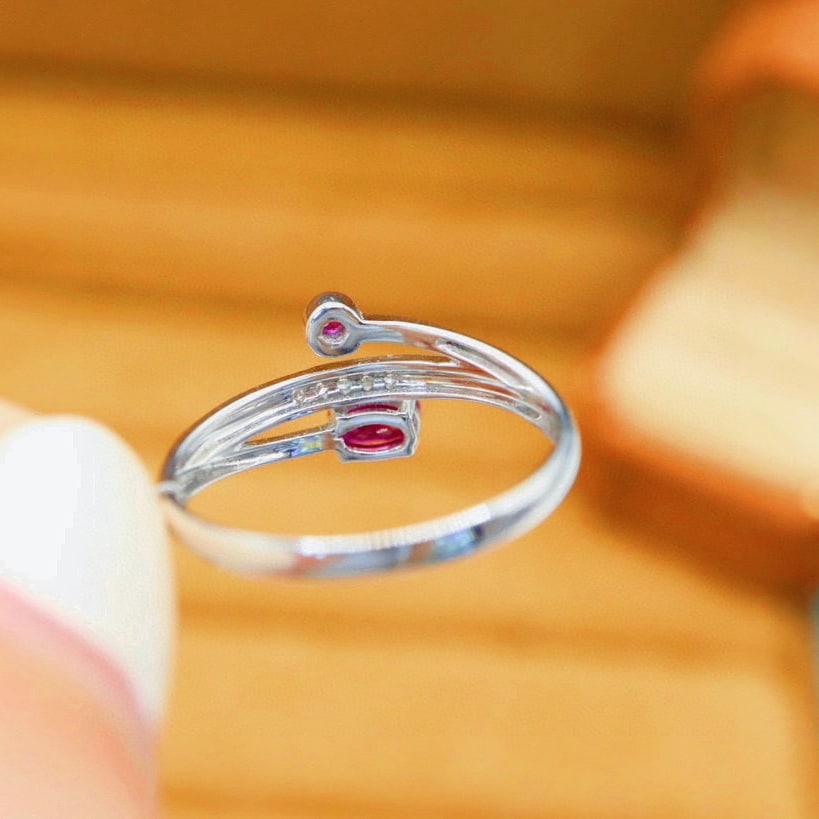 14k Gold 0.45 Ctw Natural Ruby & Ruby Ring - 4