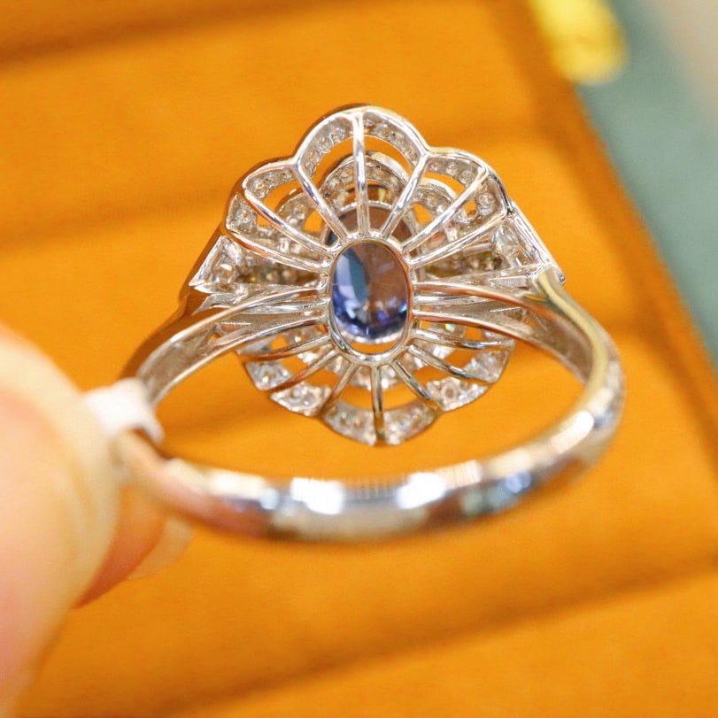 14k Gold 1.80 Ctw Natural Sapphire & Diamond Ring - 4