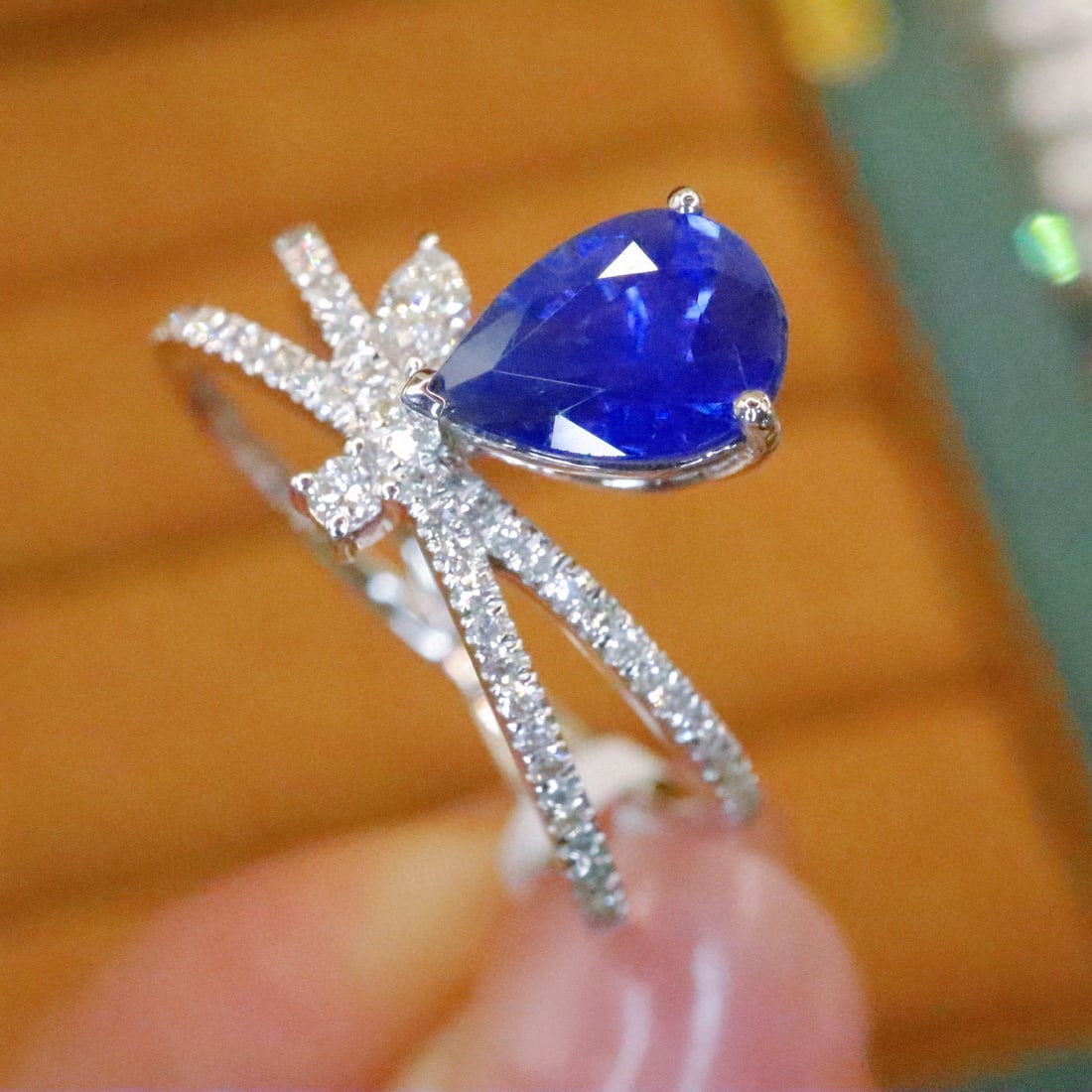 14k Gold 1.59 Ctw Natural Sapphire & Diamond Ring - 2