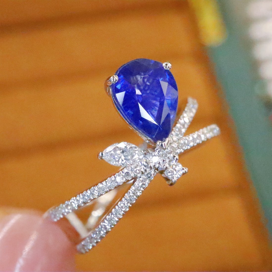 14k Gold 1.59 Ctw Natural Sapphire & Diamond Ring - 3