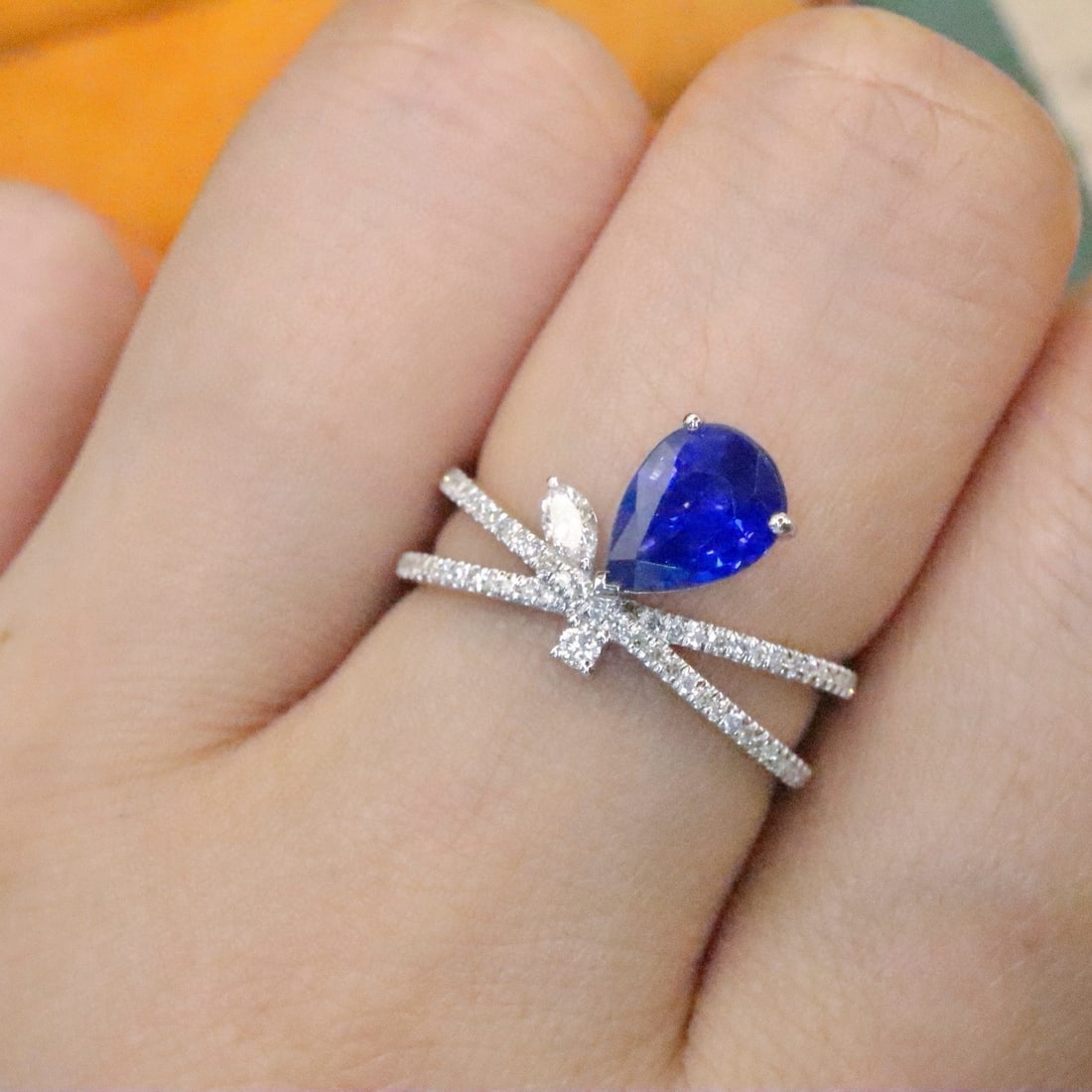 14k Gold 1.59 Ctw Natural Sapphire & Diamond Ring - 5