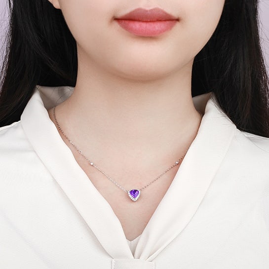 14k Gold 2.24 Ctw Natural Sapphire & Diamond Pendant( Without Chain ) - 3