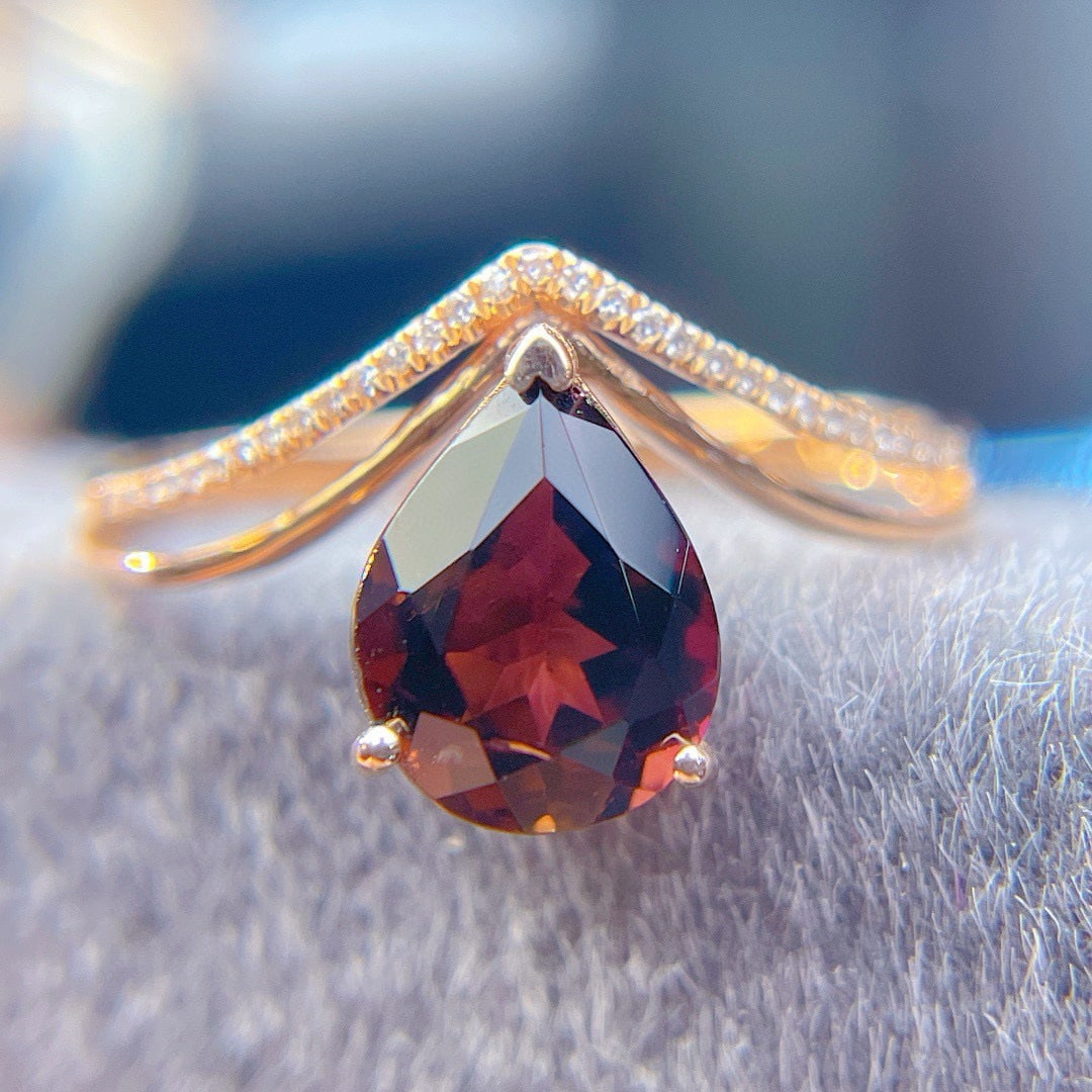 14k Gold 2.1 Ct Natural Tourmaline & Diamond Ring - 2