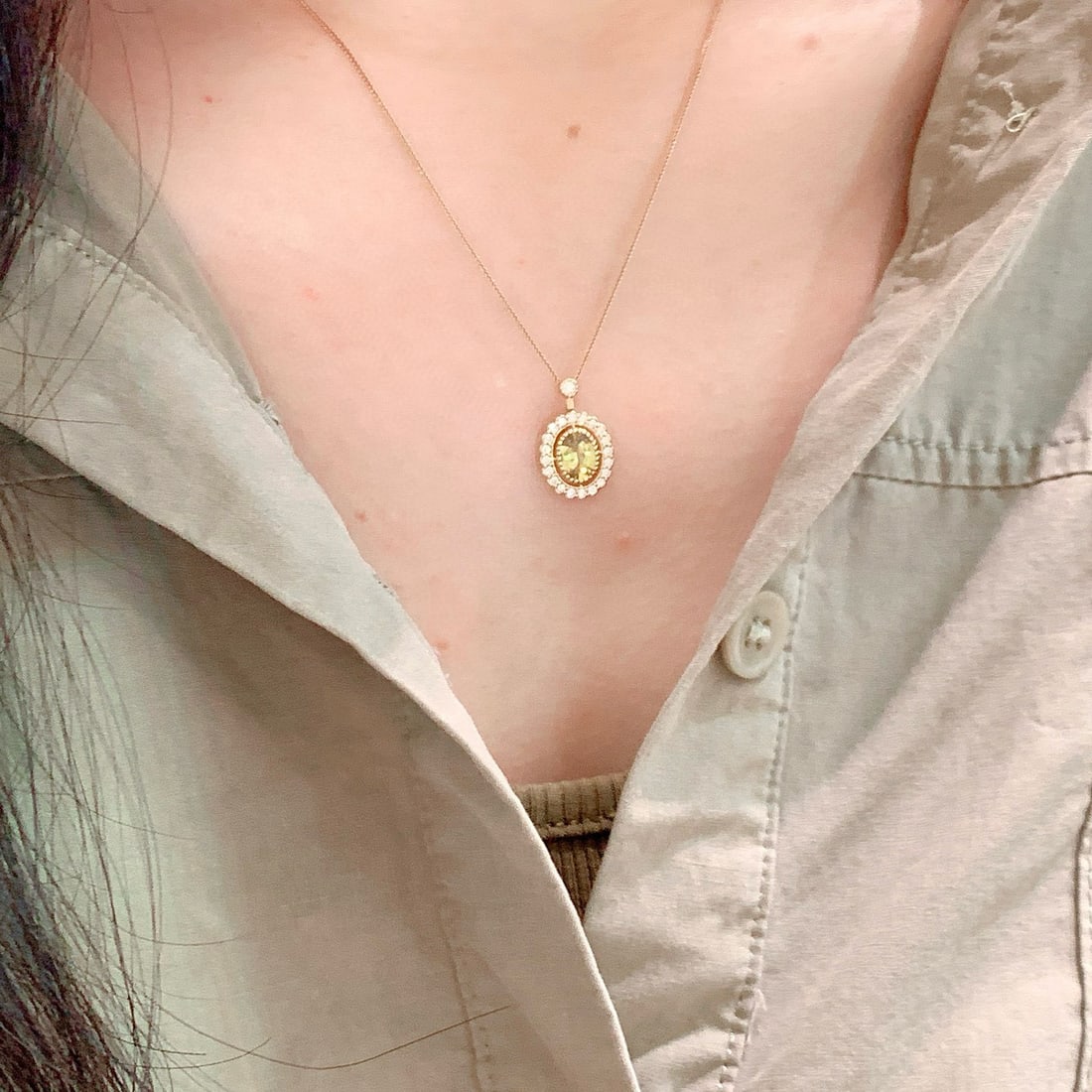 14k Gold 1.06 Ctw Natural Sapphire & Diamond Pendant( Without Chain ) - 6