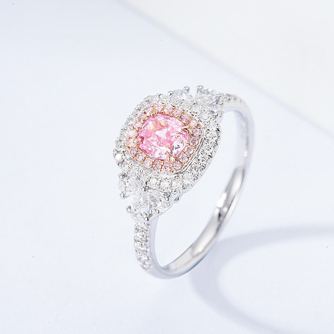 14k Gold 1.14 Ctw Natural Pink Diamond & Diamond Ring - 3