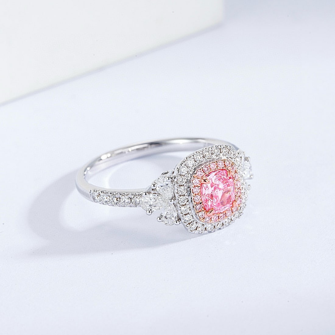 14k Gold 1.14 Ctw Natural Pink Diamond & Diamond Ring - 4
