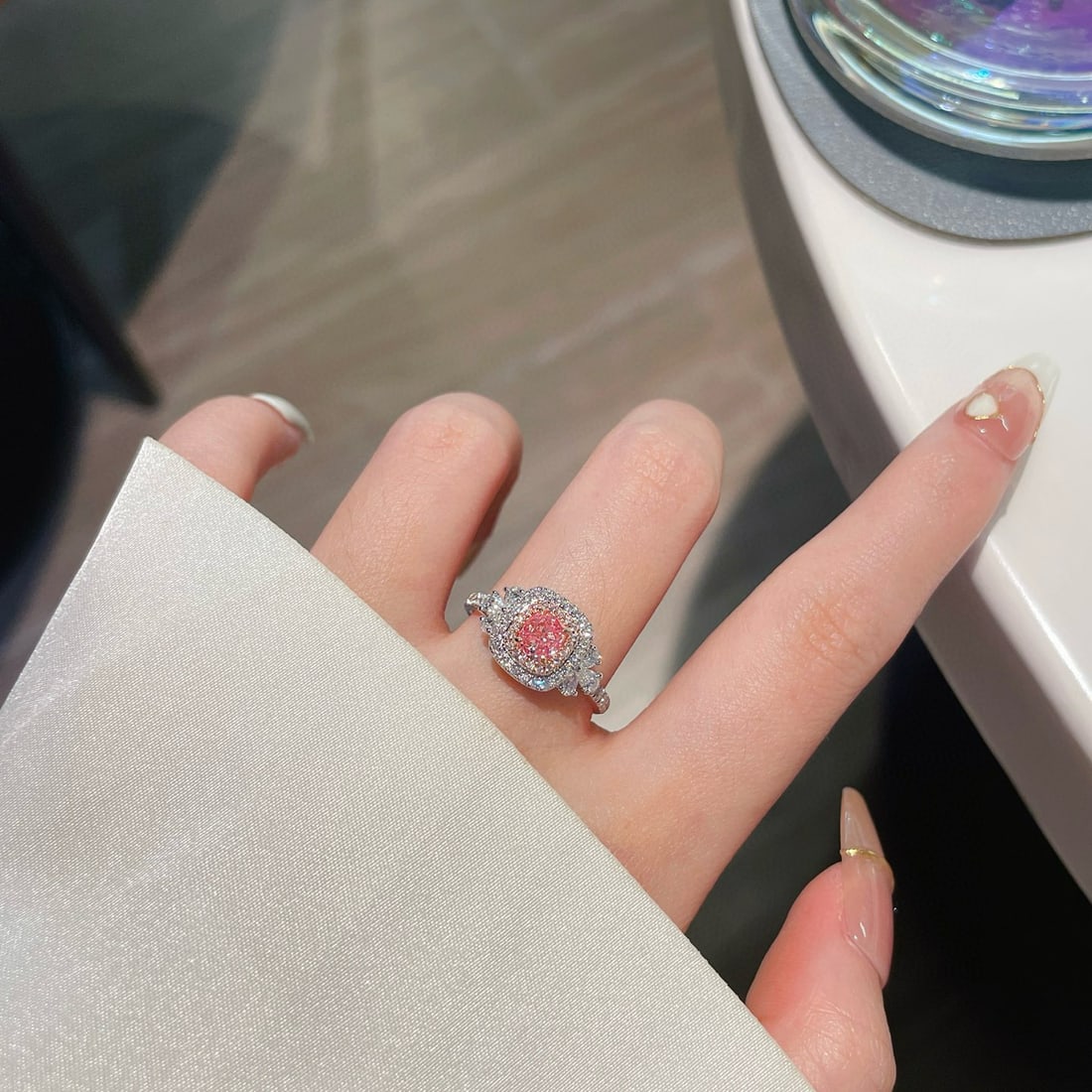 14k Gold 1.14 Ctw Natural Pink Diamond & Diamond Ring - 6