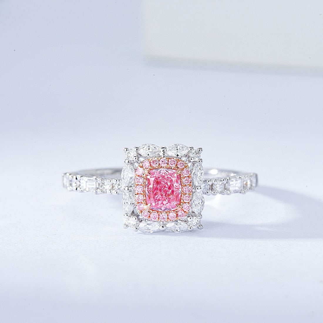 Gia Certified 14k Gold 0.93 Ctw Natural Pink Diamond & Diamond Ring - 5