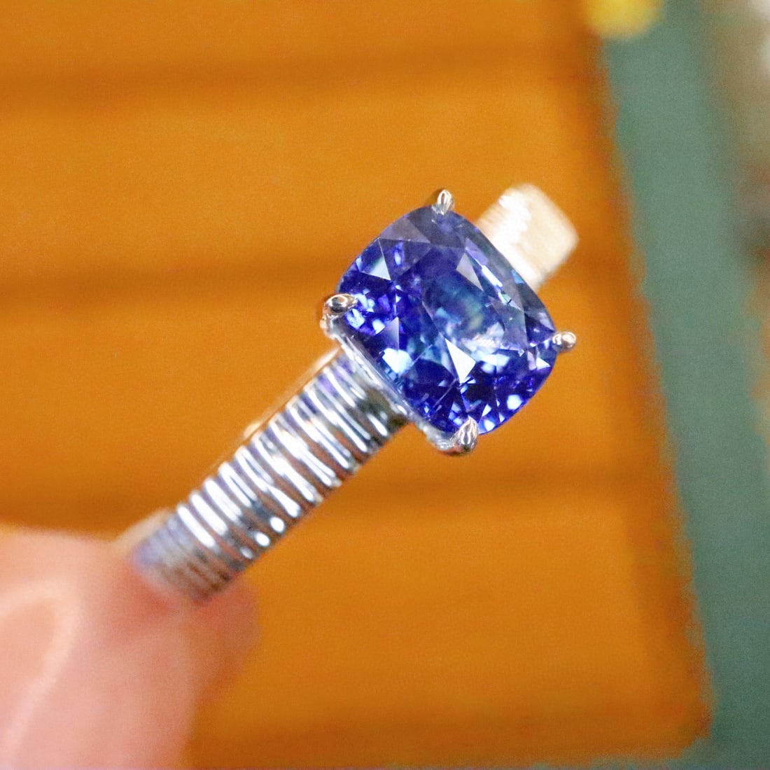14k Gold 1.54 Ctw Natural Sapphire & Diamond Ring - 3