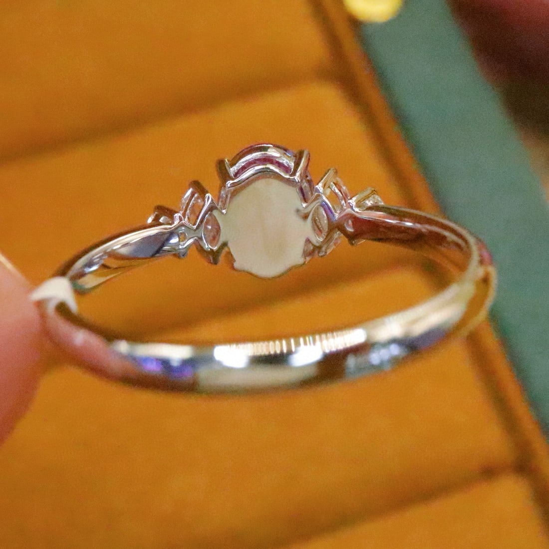 14k Gold 1.20 Ctw Natural Padparadscha Sapphire & Diamond Ring - 4