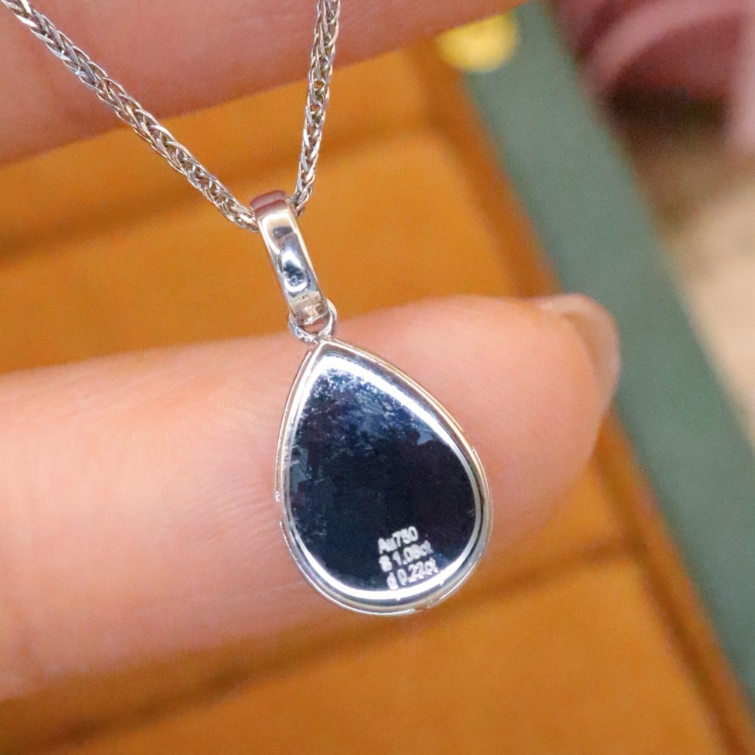 14k Gold 1.30 Ctw Natural Sapphire & Diamond Pendant( Without Chain ) - 4