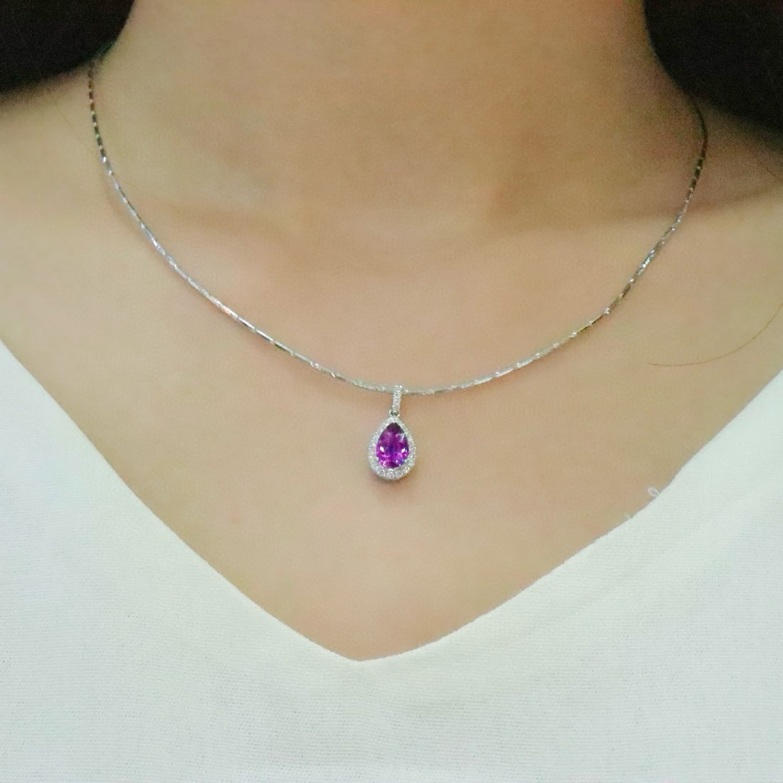 14k Gold 1.30 Ctw Natural Sapphire & Diamond Pendant( Without Chain ) - 5